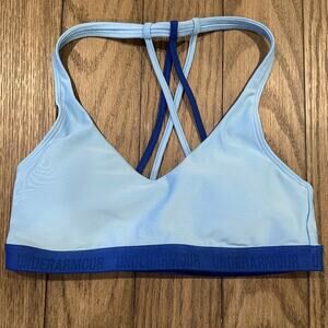 Under Armour Women's Two Tone Blue Strappy Padded Sports Bra S